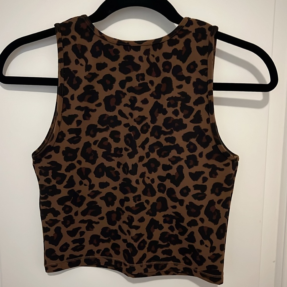 Abercrombie & Fitch Brown Leopard Print V-Neck Tank Top - Picture 2 of 2